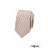 Béžová luxusní pánská slim kravata se světlým vzorem