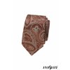 Skořicově hnědá luxusní pánská kravata se vzorem
