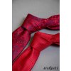 Zářivě červená luxusní pánská slim kravata se vzorovanou strukturou