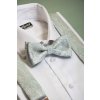 Šalvějově zelený pánský motýlek (vzor Paisley) + kapesníček do saka