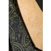 Tmavě modrá luxusní pánská kravata se žlutým vzorem Paisley