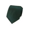Tmavě zelená matná luxusní pánská kravata + kapesníček do saka (vánoční dárková sada)