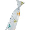 Světle modrá bavlněná dětská kravata na gumičku – Letadla