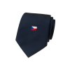 Tmavě modrá luxusní pánská kravata – Česká vlajka