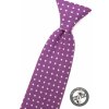 Fialová chlapecká kravata s puntíky