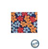 Modrý hedvábný kapesníček s barevnými květy