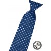 Tmavě modrá chlapecká kravata s bílými puntíky_