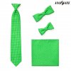 Zelená chlapecká kravata s puntíky