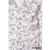 Stříbrná vesta se sytým květovaným vzorem + regata + kapesníček_