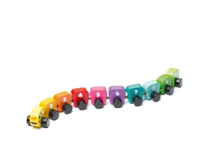 Vlak skládací - Barevná housenka s čísly, Cubika