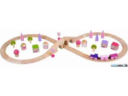 Vláčkodráha Bigjigs - Pro princezny osmička, 40 dílů