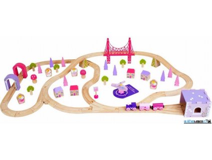 Vláčkodráha Bigjigs - Pro princezny město, 75 dílů