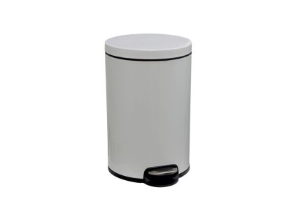 Odpadkový koš s pedálem SILENT SERENE, kovový, bílý, 12 l