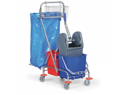 Úklidový vozík 2 x 15 l s držákem na pytel