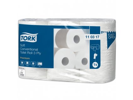 TORK jemný 3vrstvý toaletní papír –– konvenční role