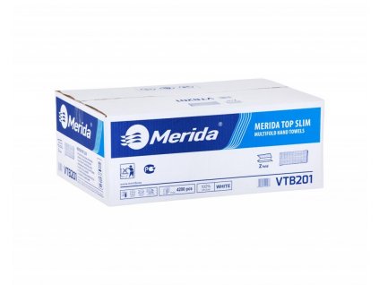 Papírové ručníky MERIDA TOP SLIM, 100% celulóza, slim, 2 - vrstvé, 4200 ks, (21 x 200 ks)