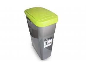 Koš na tříděný odpad zelené víko; 51x21,5x36cm; 25 l; plast