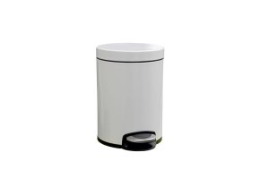Odpadkový koš s pedálem SILENT SERENE, kovový, bílý, 5 l