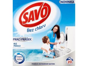 Savo Bez chlóru White prací prášek na bílé prádlo 20 praní