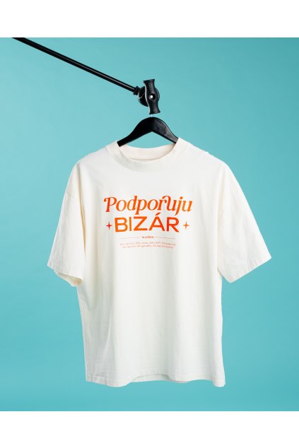 Tričko krémové Podporuju Bizár