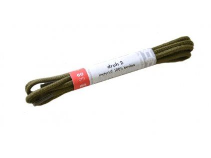 Kulaté bavlněné tkaničky do bot 2 khaki