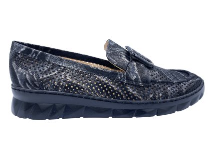 Dámské kožené mokasíny Kira 3605 černé