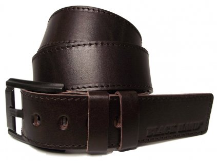 Pánský hnědý kožený pásek Black Hand 128-93
