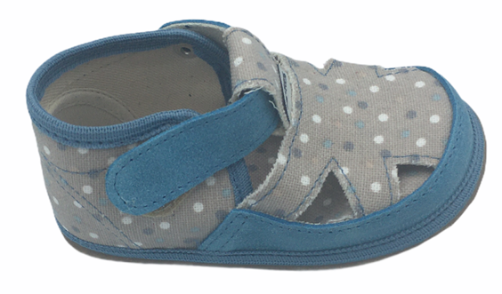 Bosé textilní sandálky Pegres 2096 modrý puntík Velikost: 20 (EU)