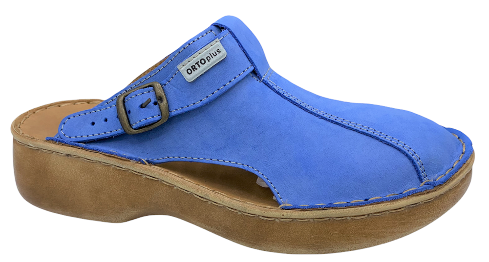 Dámské kožené zdravotní pantofle Orto Plus 2060 modré Velikost: 37 (EU)