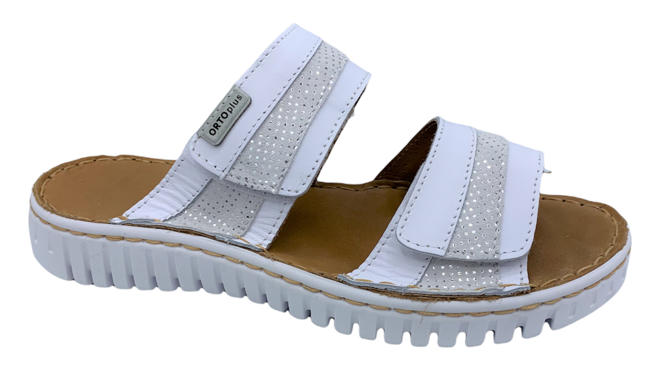 Dámské kožené zdravotní pantofle Orto Plus 8047 bílé Velikost: 36 (EU)