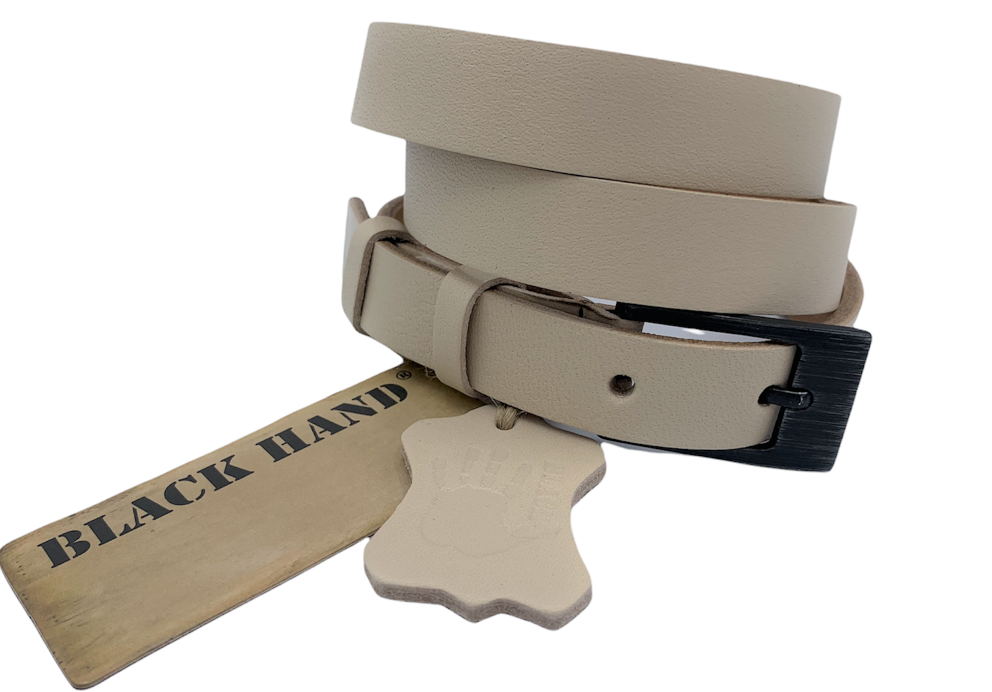 Dámský béžový kožený pásek Black Hand 069 -10 Délka: 80 cm