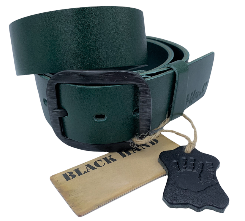 Dámský zelený kožený pásek Black Hand 078-30 Délka: 90 cm