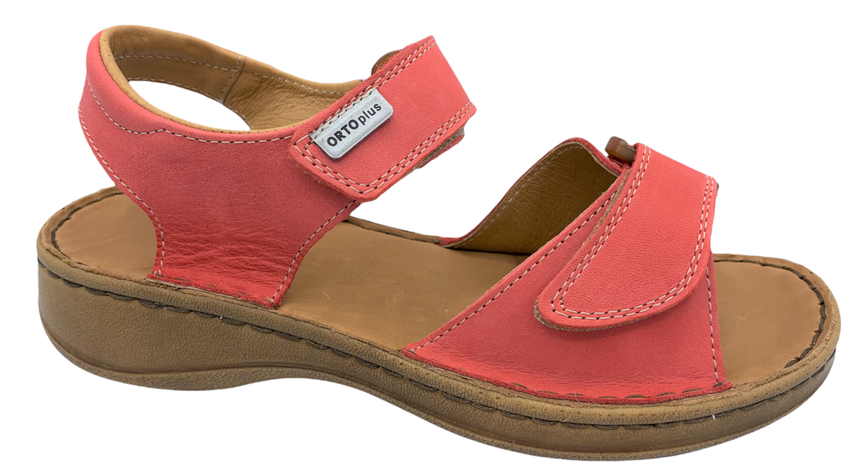 Dámské kožené zdravotní sandály Orto Plus 6046 červené Velikost: 36 (EU)