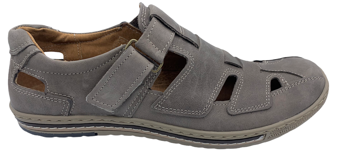 Pánská kožené sandále NES 4604 hnědé Velikost: 45 (EU)