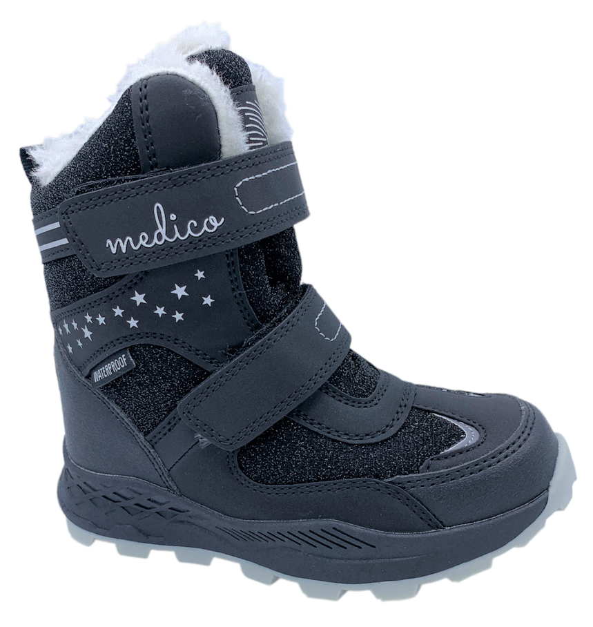 Dětské zimní kotníkové boty MEDICO 53504 černé lesklé Velikost: 29 (EU)