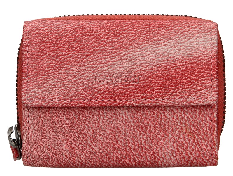 Dámská kožená peněženka Lagen HB-10/18 červená
