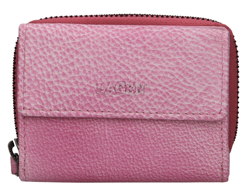 Dámská kožená peněženka Lagen HB-10/18 růžová