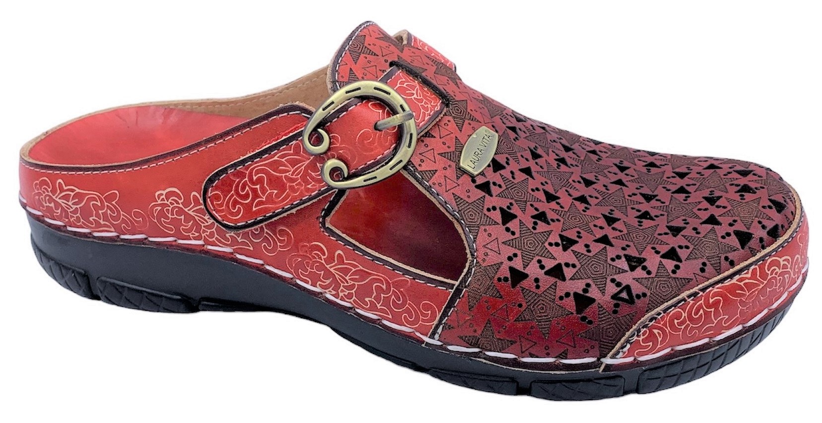 Dámské kožené pantofle Laura Vita 723 červené Velikost: 39 (EU)