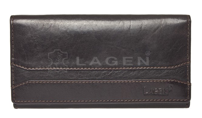Dámská kožená peněženka Lagen W-2025 hnědá