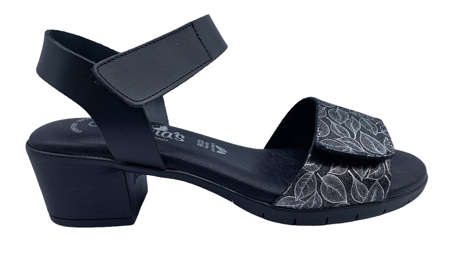 Dámské kožené sandále na podpatku MISSTIC 1172 černé Velikost: 40 (EU)