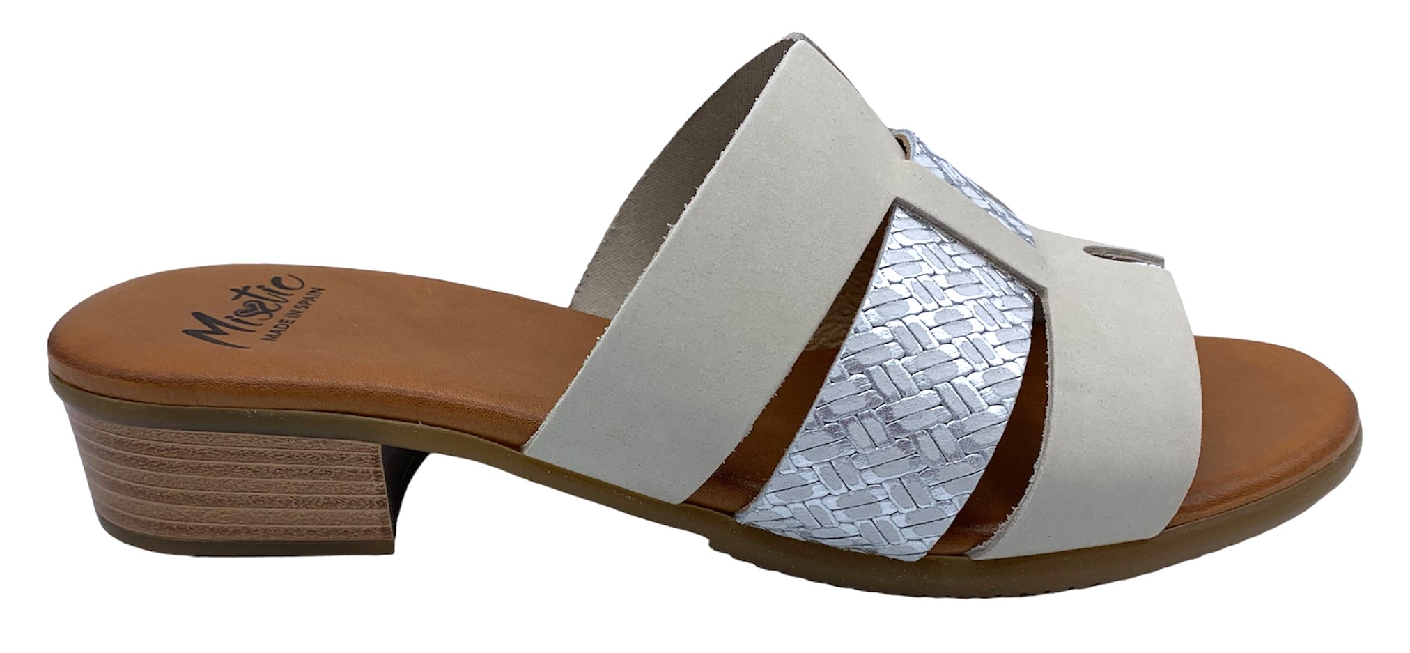 Dámské kožené pantofle MISSTIC 115471 sv. šedé Velikost: 41 (EU)