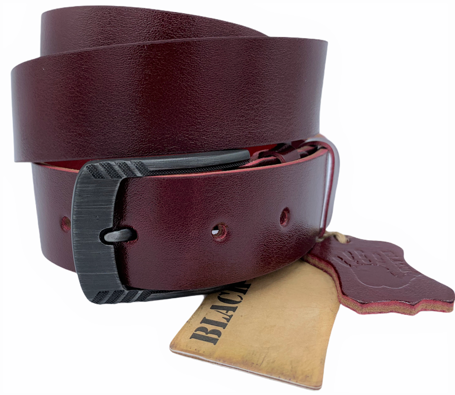 Dámský vínový kožený pásek Black Hand 119-58 Délka: 90 cm