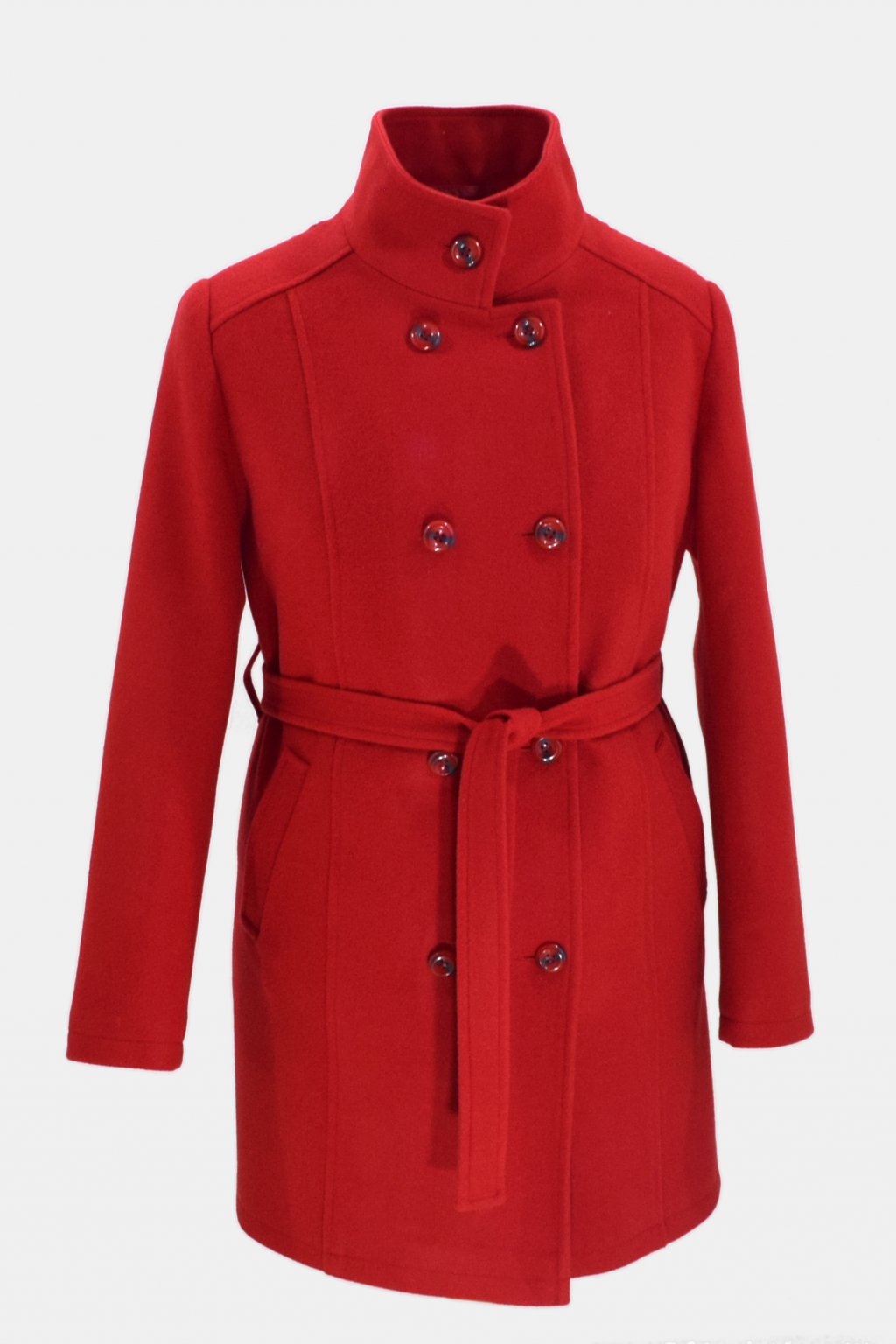 Dámský červený zimní kabát Sofie.