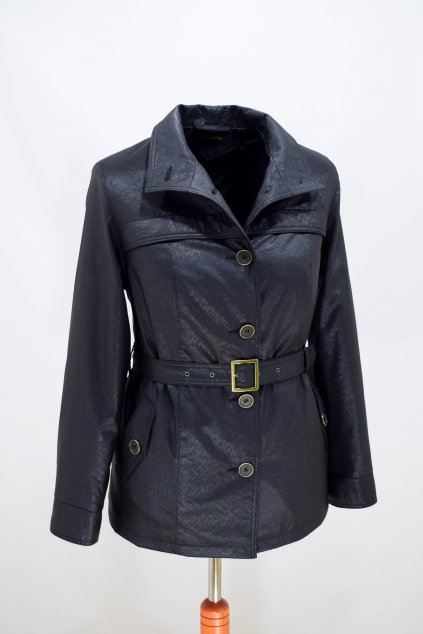 Dámský černý jarní kabátek Laura nadměrné velikosti.