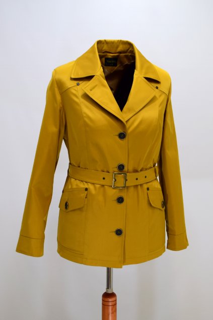 Dámský žlutý jarní kabátek Gábina nadměrné velikosti.