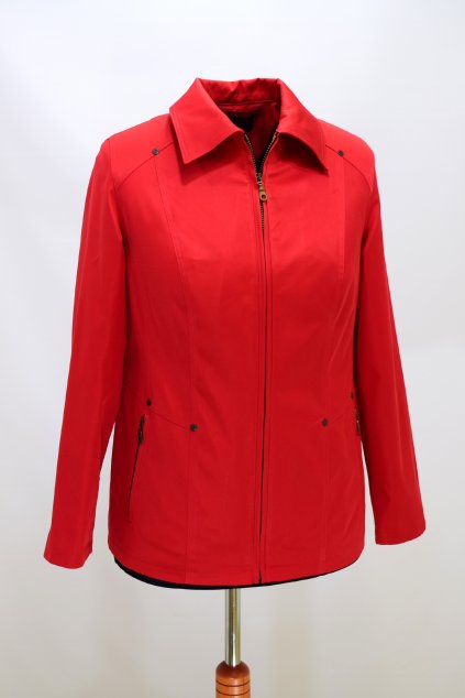 Dámská červená jarní bunda Hana nadměrné velikosti.