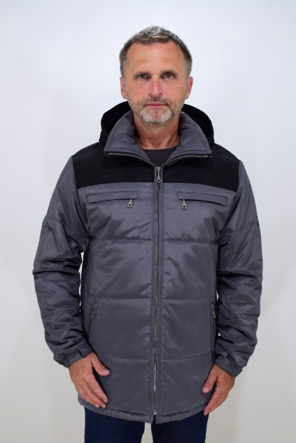 Pánská šedá zimní bunda Filip nadměrné velikosti