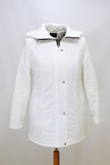 Dámská zimní bunda Kamila krešovaná bílá nadměrné velikosti