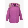 Dámská růžová zimní bunda Saša nadměrné velikosti.