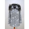 Dámský šedobílí zimní kabátek Žaneta vzor nadměrné velikosti.